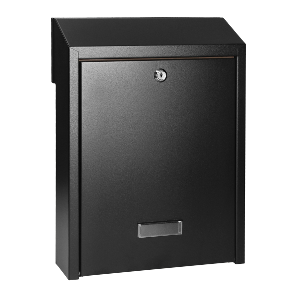 FIJI pass-through mailbox with cylinder lock, black